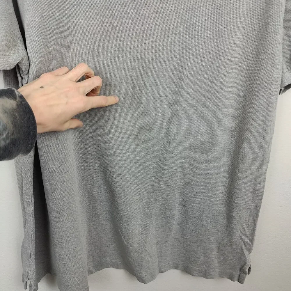 Vintage Polo Ralph‎ Lauren Shirt Mens XL Logo Crest Gray Pique Knit Preppy